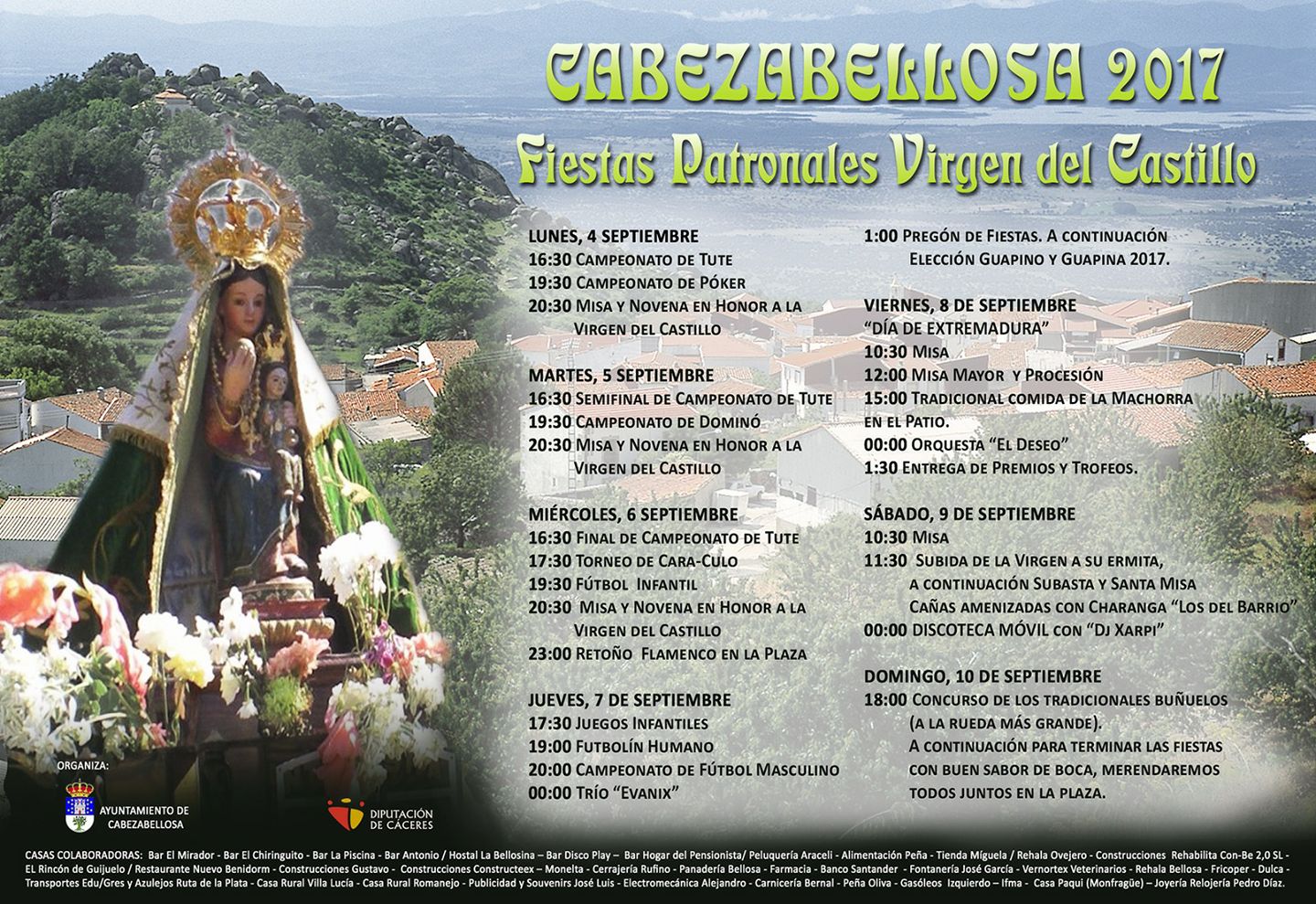 Fiestas patronales en honor a la Virgen del Castillo 2017 Cabezabellosa